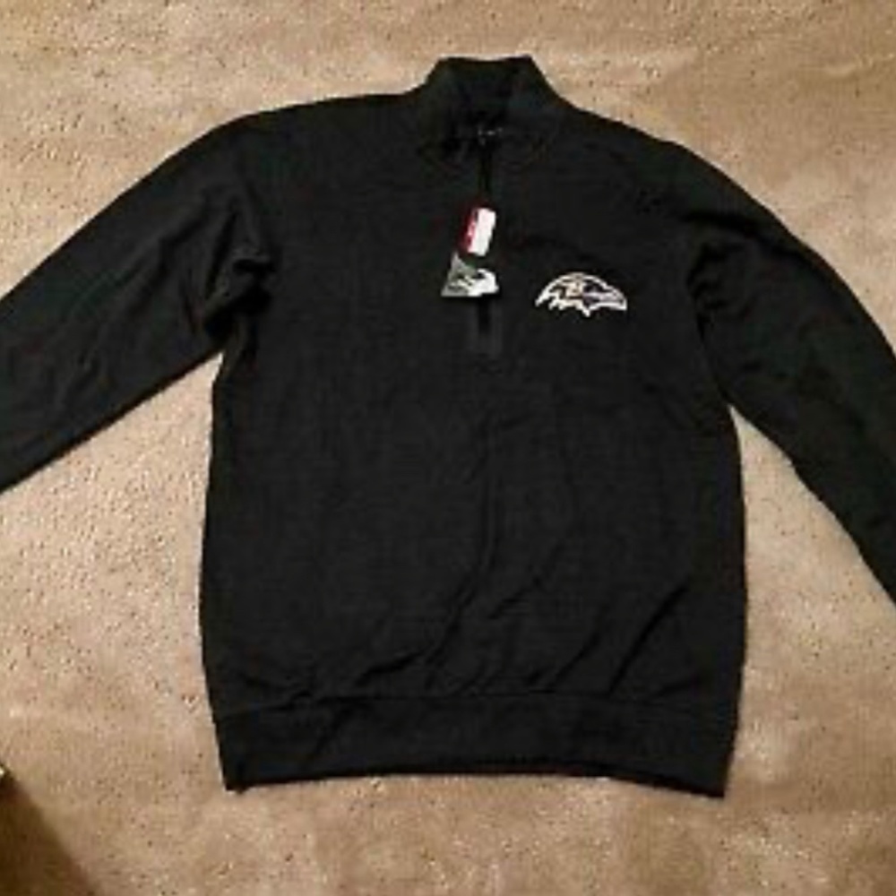 NWT Men’s Antigua Baltimore Raven Pullover (Heather Black) SIZE LARGE